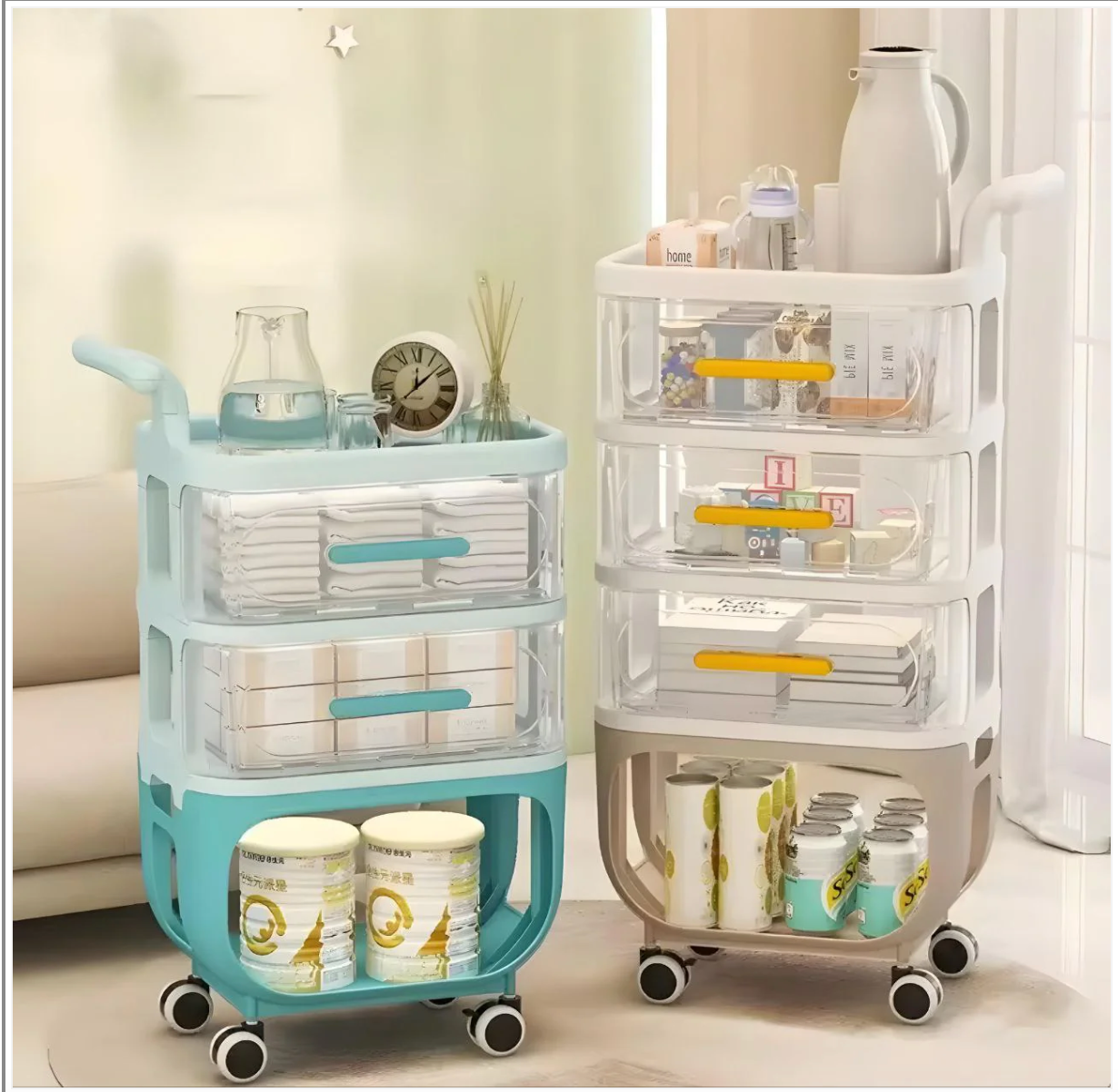 عربة ترتيب الأغراض 4 طوابق