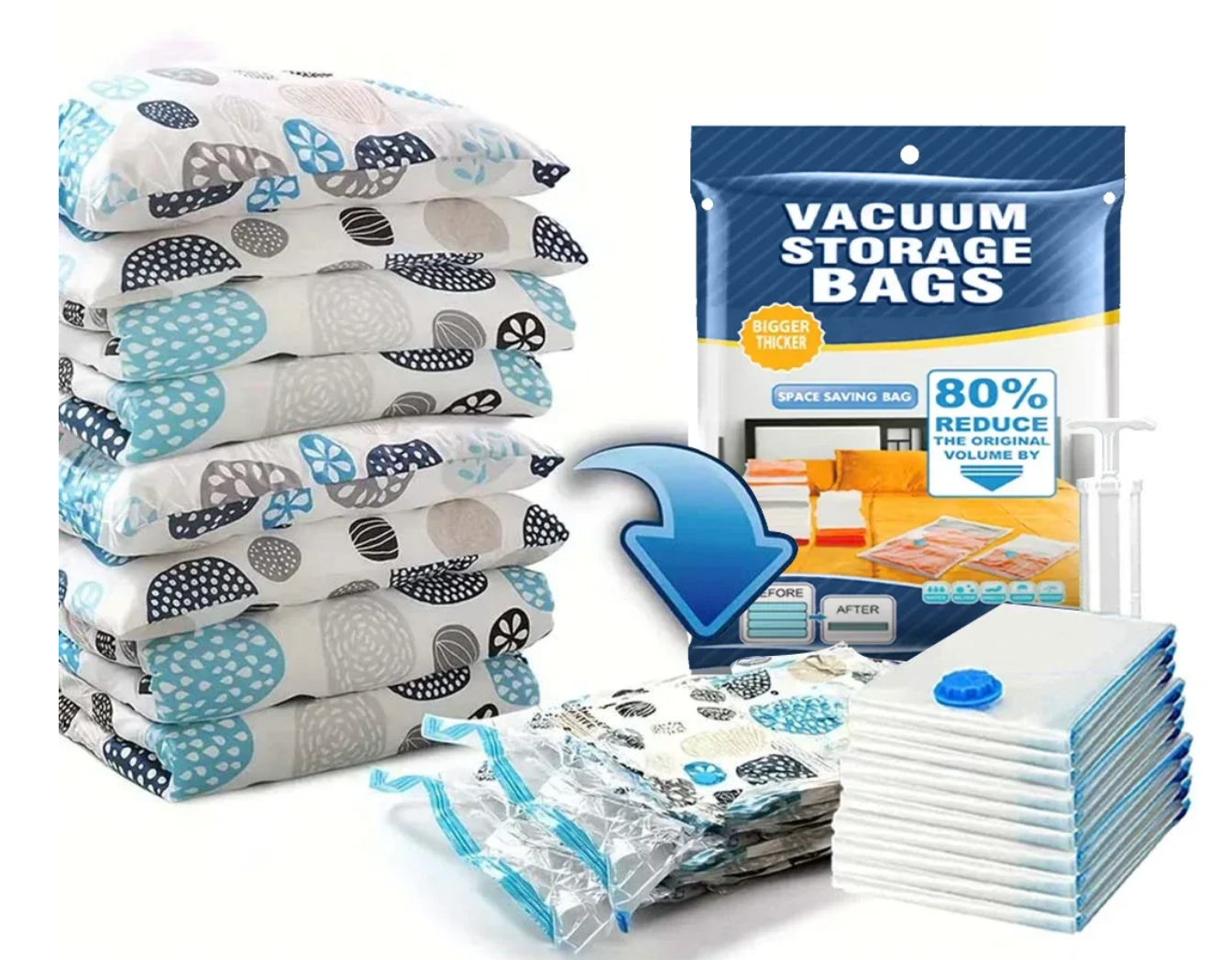 أكياس التخزين + مضخة